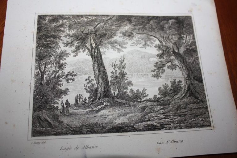 1836 AUDOT - LAGO DI ALBANO.VIA APPIA E SEPOLCRO DI …