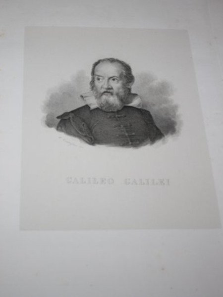 1854 GALILEO GALILEI RITRATTO INCISIONE DUCCI EDITORE