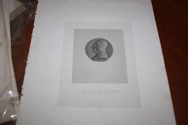 1854 MARSILIO FICINO RITRATTO INCISIONE ANTICA