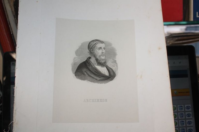 1854 RITRATTO ARCHIMEDE COLLEZIONE 60 UOMINI ILLUSTRI