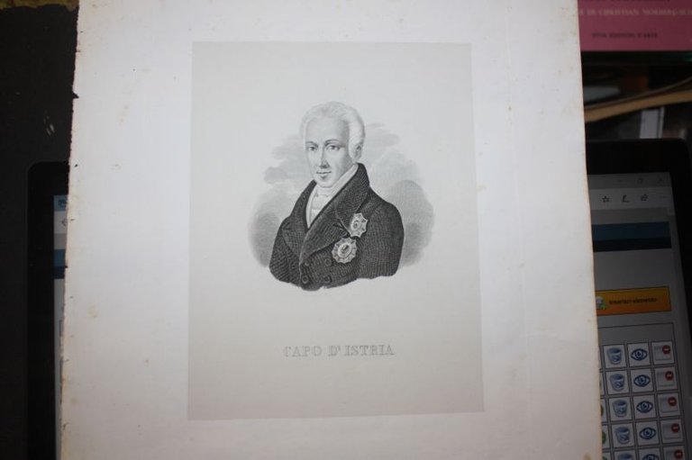 1854 RITRATTO CAPO D'ISTRIA COLLEZIONI 60 ILLUSTRI ITALIANI ED.DUCCI