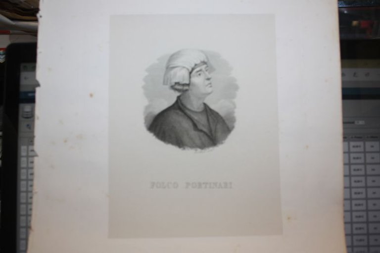 1854 RITRATTO DI FOLCO PORTINARI COLLEZIONE 60 UOMINI ILLUSTRI ED …