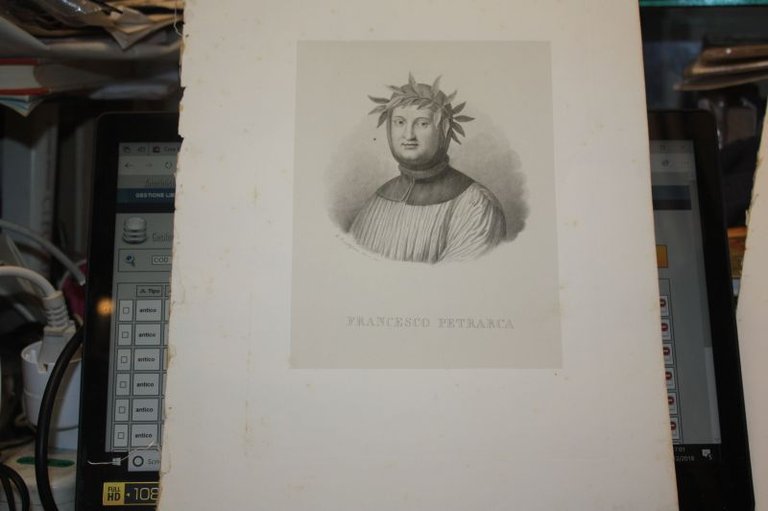 1854 RITRATTO FRANCESCO PETRARCA COLLEZIONE 60 UOMINI ILLUSTRI