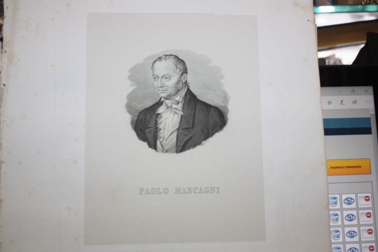 1854 RITRATTO PAOLO MASCAGNI COLLEZIONE 60 RITRATTI UOMINI ILLUSTRI