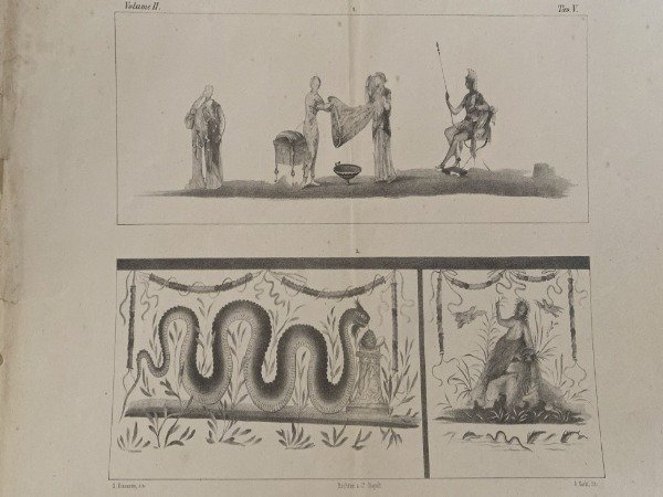 1871 POMPEI GIORNALE DEGLI SCAVI N. 15 TAVOLA ILLUSTRATA ALLEGATA