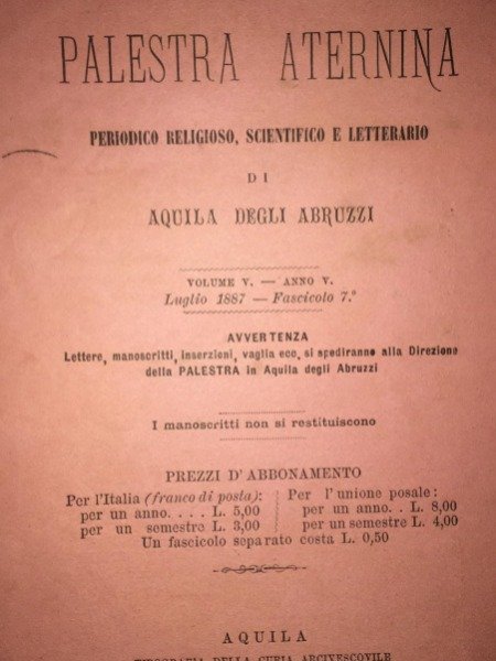 1887 BREVE DEL S.PADRE IN RISPOSTA ALL'INDIRIZZO DEL CLERO AQUILANO …