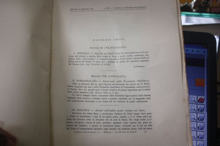 1895 SCAVI D'ANTICHITA' FONTANELLATO NELLA TERRAMARA CASTELLAZZO PARMA BOLOGNA AVANZI …