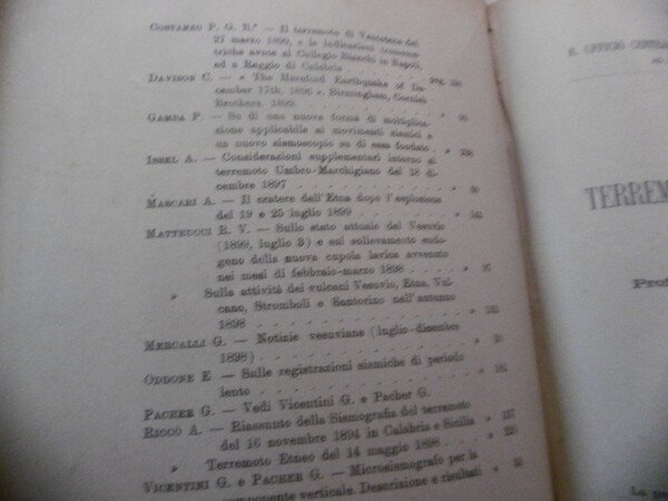 1890 TERREMOTO LAZIALE ADOLFO CANCANI BOLLETTINO SOCIETA' SISMOLOGICA ITALIANA 1899 …