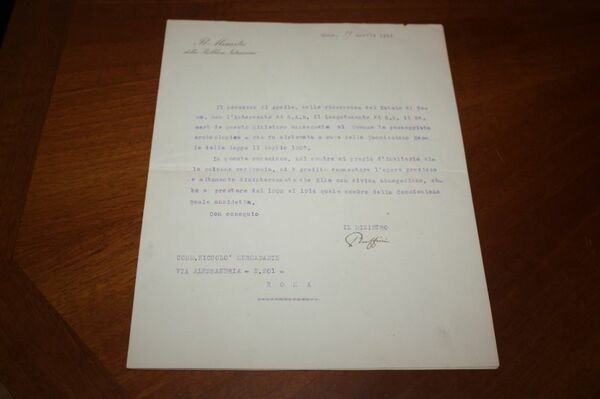 RUFFINI MINISTRO DELLA PUBBLICA ISTRUZIONE 19 APRILE 1917 LETTERA AUTOGRAFO