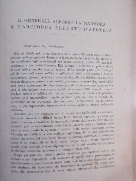 documento autografo di GARIBALDI RIVISTA STORICA ANNO 1 FASCICOLO 1