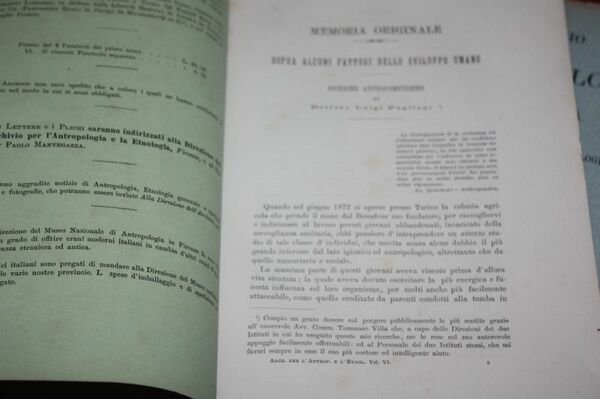 MEMORIA ORIGINALE SOPR ALCUNI FATTORI DELLO SVILUPPO UMANO RICERCHE ANTROPOMETRICHE …