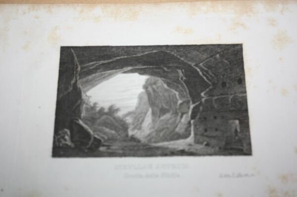 SIBYLLAE ANTRUM GROTTA DELLA SIBILLA INCISIONE ANTICA 1800