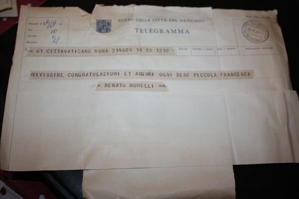 TELEGRAMMA RENATO MORELLI 1960