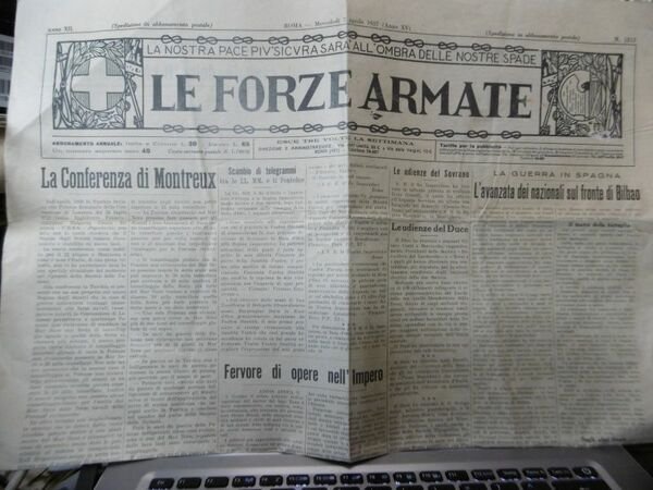 LA CONFERENZA DI MONTREAUX LE FORZE ARMATE APRILE 1937 GIORNALEIN …