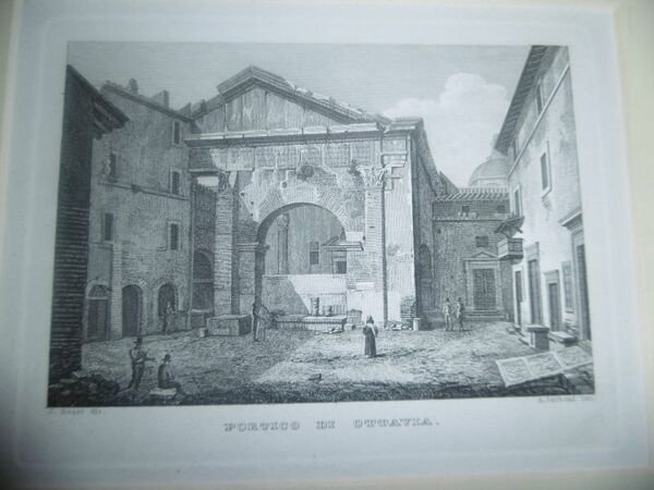 PORTICO D'OTTAVIA INCISIONE 1800 PARBONI