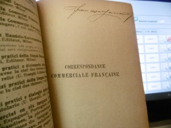 CORRESPONDANCE COMMERCIALE FRANCAISE MANUELS HOEPLI 1919