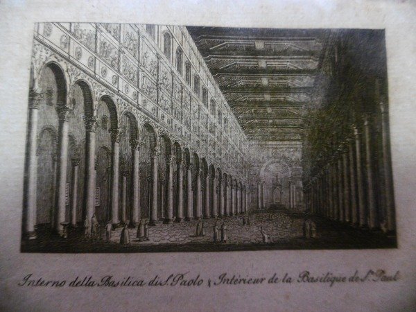 INTERNO DELLA BASILICA DI S.PAOLO INCISIONE