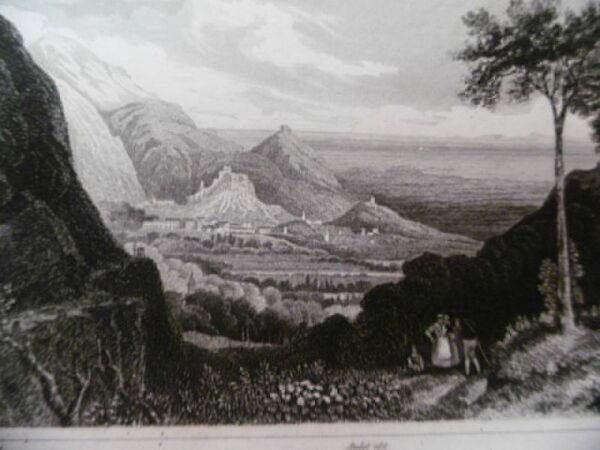 Massa di Carrara Incisione su rame all'acquaforte del 1835 Audot