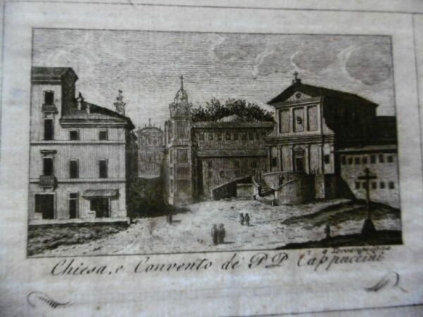 CHIESA E CONVENTO DEI P.CAPPUCCINI INCISIONE 1800 CIPRIANI INCISIONE