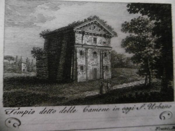 TEMPIO DETTO DELLE CAMENE IN OGI S.URBANI 1800 INCISIONE MORELLI