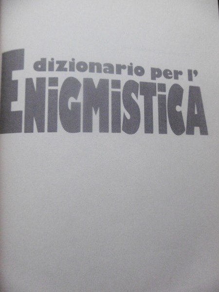 DIZIONARIO PER L'ENIGMISICA GARZANTI 1984