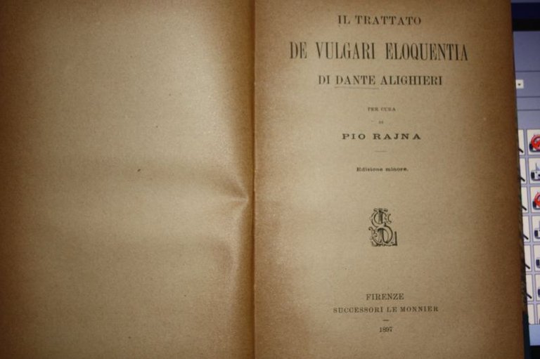 ALIGHIERI DANTE, RAJNA PIO IL TRATTATO DE VULGARI ELOQUENTIA DI …