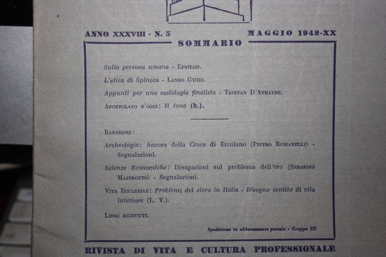 ANCORA DELLA CROCE DI ERCOLANO PIETRO ROMANELLI STUDIUM MAGGIO 1942