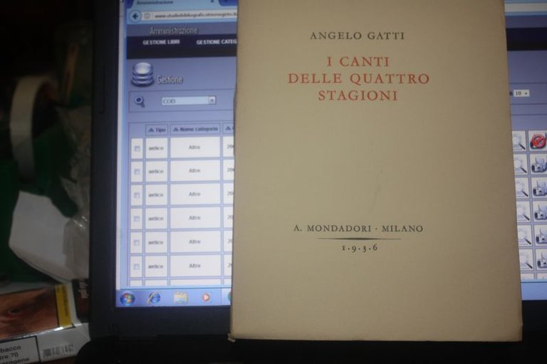 ANGELO GATTI I CANTI DELLE QUATTRO STAGIONI MONDADORI MILANO 1936