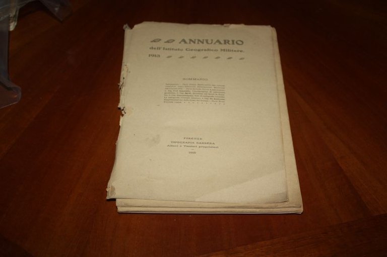 ANNUARIO DELL'ISTITUTO GEOGRAFICO MILITARE. (1913).
