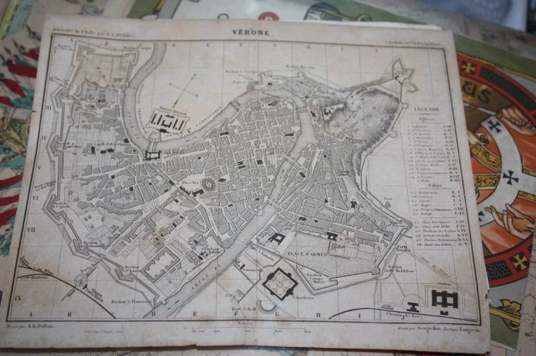 ANTICA MAPPA VERONA OTTOCENTESCA