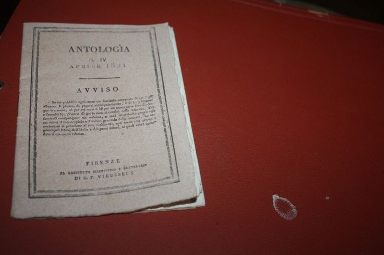ANTOLOGIA APRILE 1821 N.IV