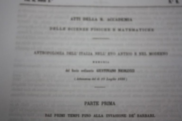 Antropologia dell'italia nell'evo antico e nel moderno GIUSTINIANO NICOLUCCI 1886 …