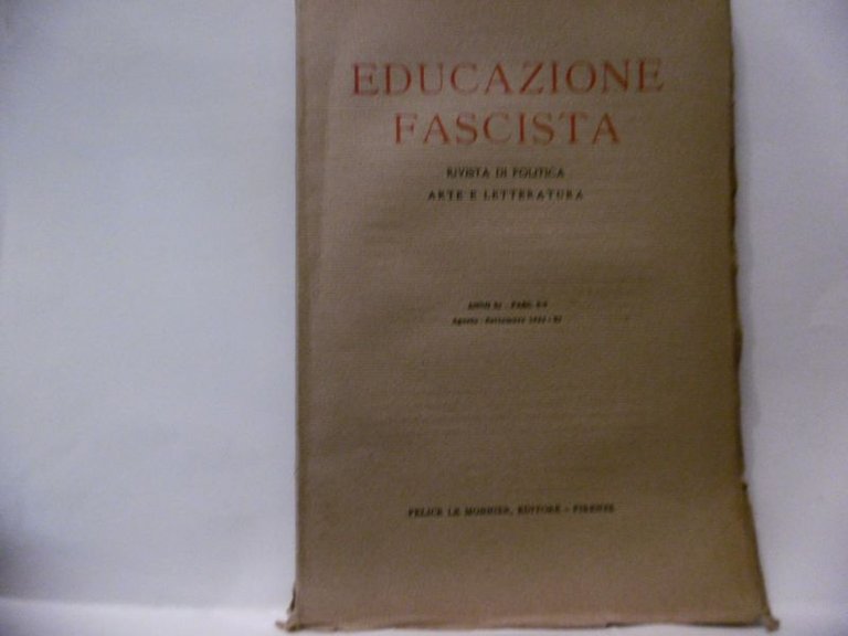 ATLANTICI MASIMO BONTEMPELLI EDUCAZIONE FASCISTA AGOSTO SETTEMBRE 1933