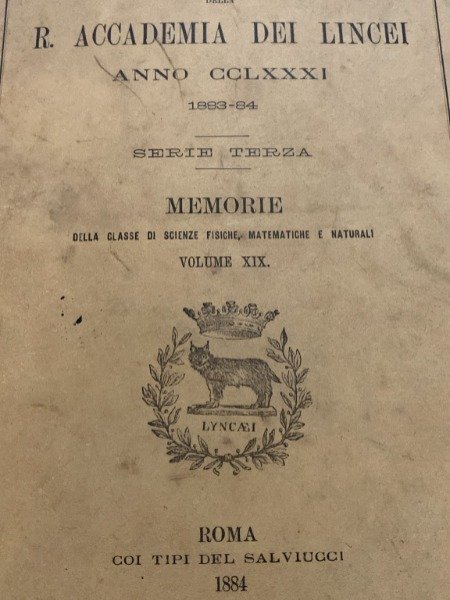 ATTI DELLA R.ACCADEMIA DEI LINCEI ANNO CLXXXI SERIE TERZA VOLUME …