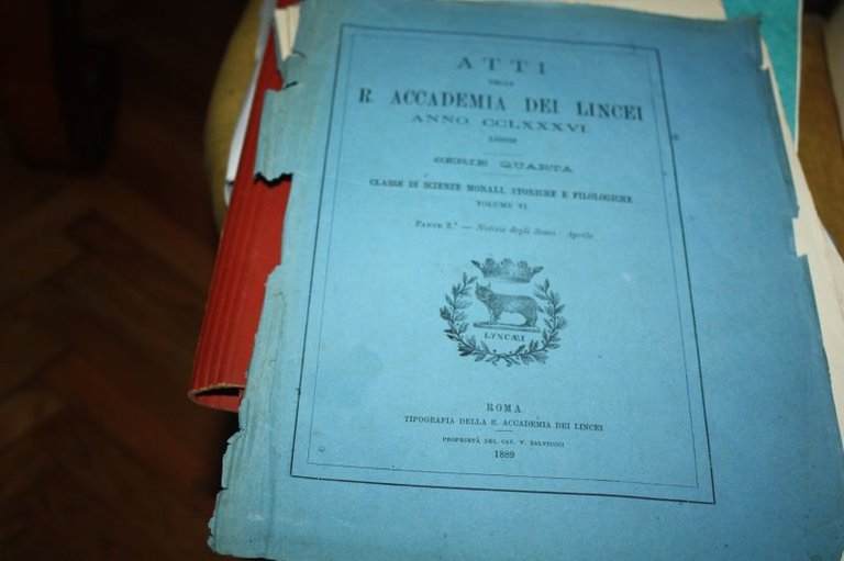 ATTI R.ACCADEMIA DEI LINCEI APRILE SCAVI 1889 POMPEI DEGLI EDIFICI …