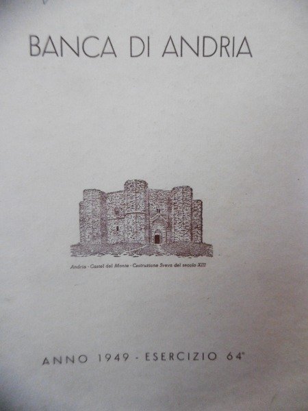 BANCA DI ANDRIA ANNO 1949 ESRCIZIO 64