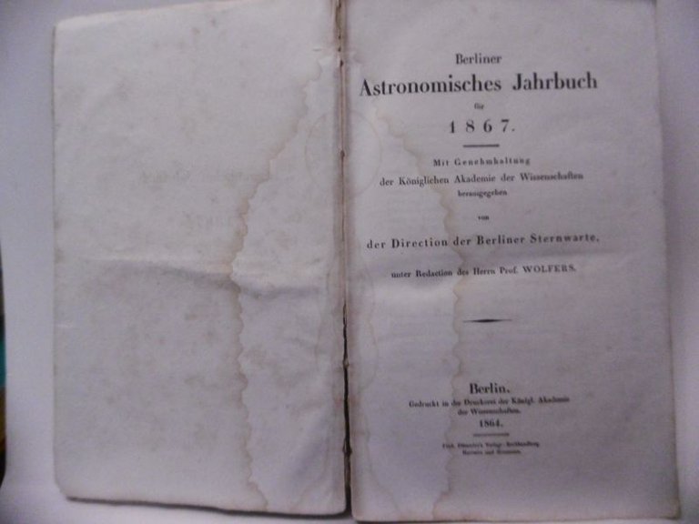 BERLINER ASTRONOMISCHES JAHRBUCH 1867