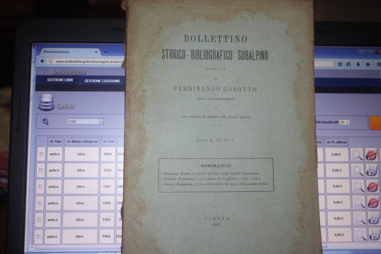 BOLLETTINO STORICO BIBLIOGRAFICOSUBALPINO DIRETTO DA FERDINANDO GABOTTO TORINO 1906