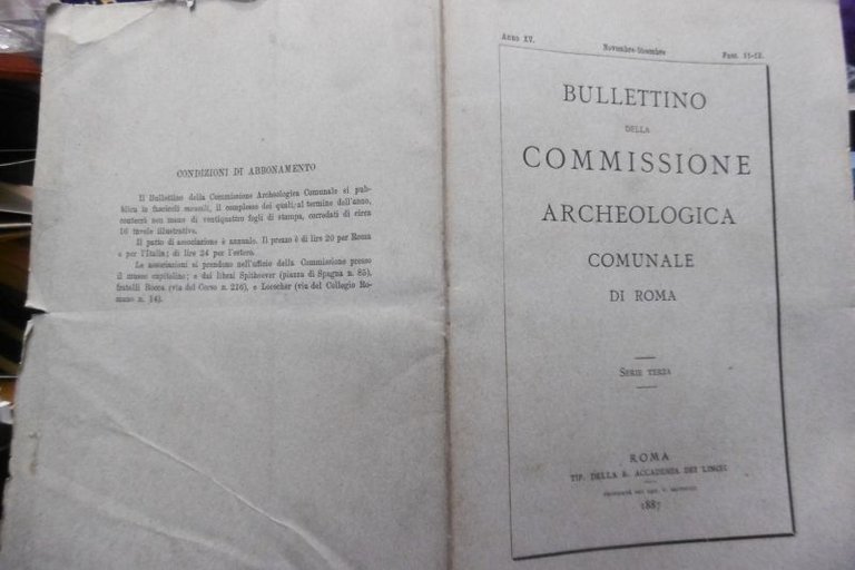 Bullettino della commissione ARCHEOLOGICA NOV.DICE.1887 TOPOGRAFIA E EPIGRAFE URBANA ANTICA