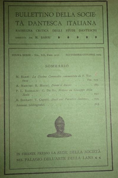 BULLETTINO DELLA SOCIETA' DANTESCA ITALIANA SETTEMBRE OTTOBRE 1905