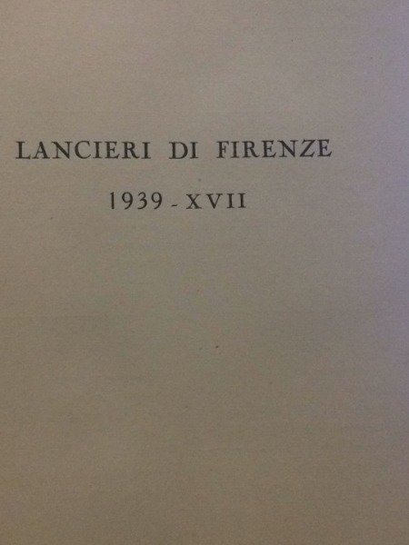 CALENDARIO LANCIERI DI FIRENZE 1939