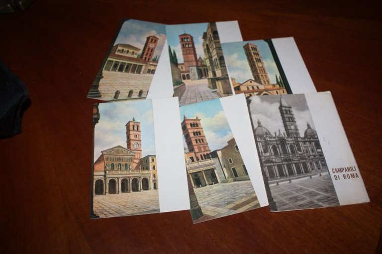 CAMPANILI DI ROMA 5 CARTOLINE EDIZIONI VILLA CLERICI 1959