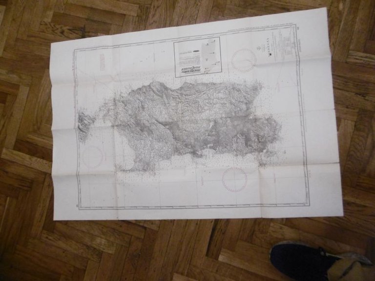 CARTA IDROGRAFICA DELLA MARINA ISOLA DI SARDEGNA RIPRODUZIONE 1971