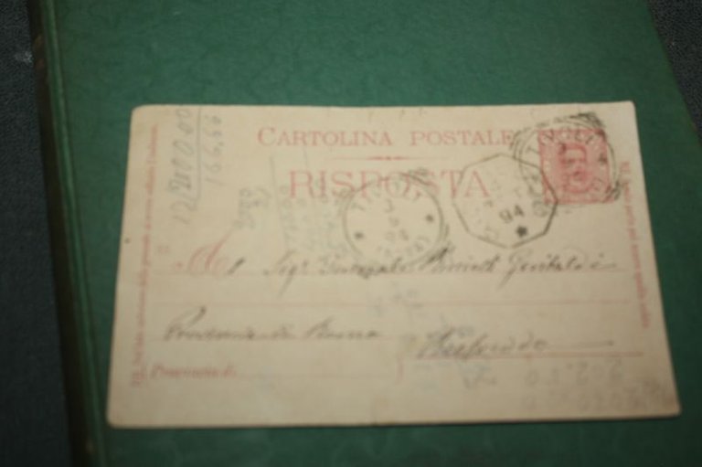 CARTOLINA SCRITTA 1898 AL GENERALE RICCIOTTI GARIBALDI