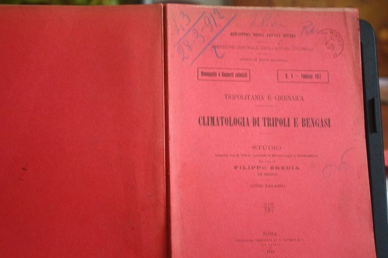 Climatologia Di Tripoli E Bengasi 1912