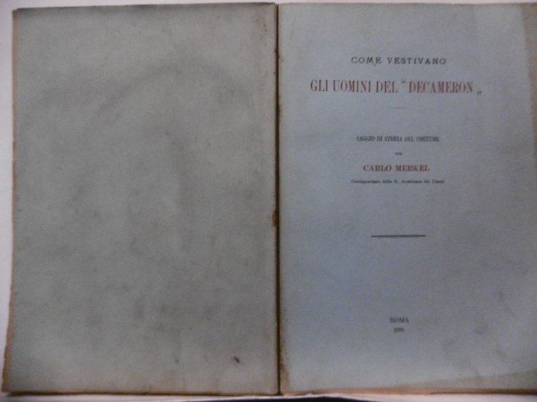 Come vestivano gli uomini del Decamerone - C.MERKEL, 1898