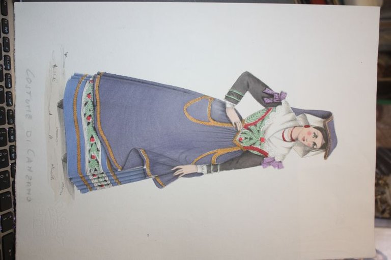 COSTUME DONNA DI CANZANO COSTUMI POPOLARI ITALIANI GORLICH 1958