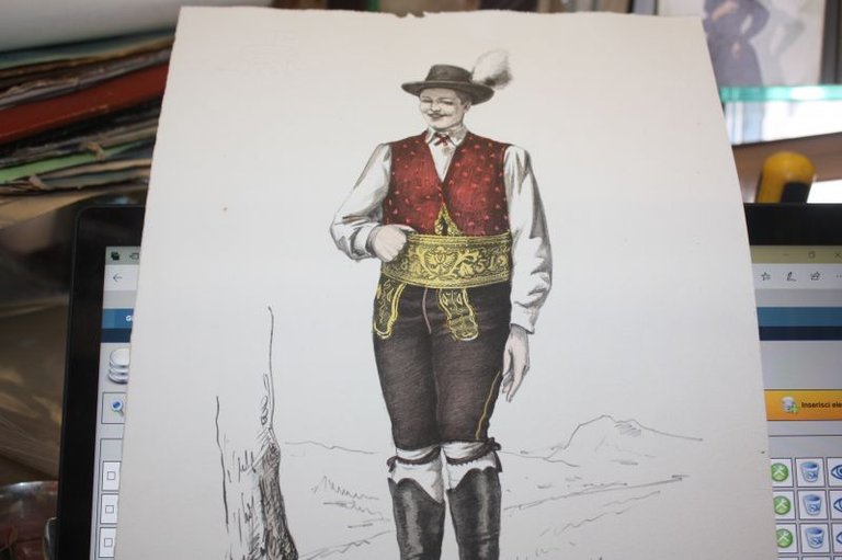 COSTUME UOMO DI CASTELROTTO 1958 COSTUMI POPOLARI ITALIANI GORLICH