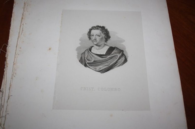 CRISTOFORO COLOMBO RITRATTO 1854 INCISIONE EDIZIONE DUCCI