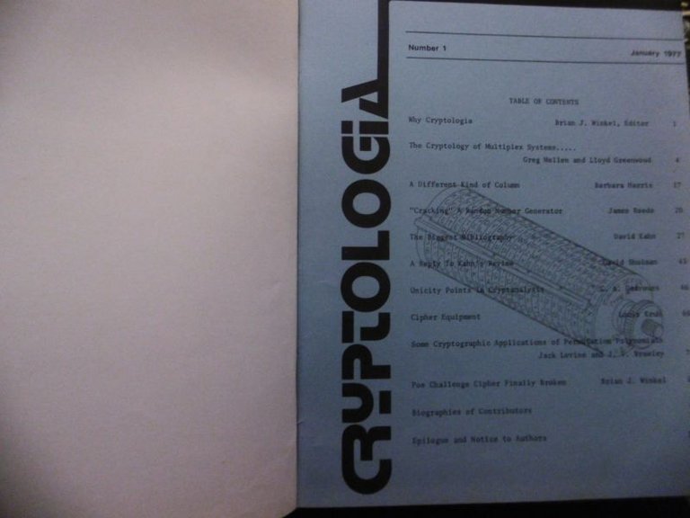 CRYPTOLOGIA VOLUME 1 ANNO 1977